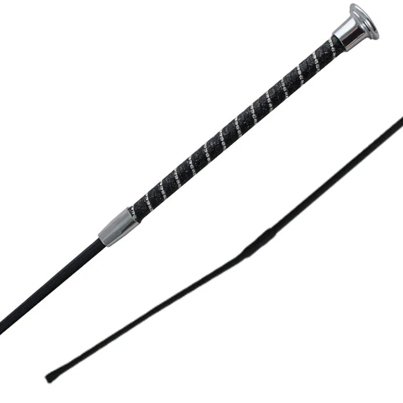 Woof Wear Twisted Dressage Whip - Black/Silver